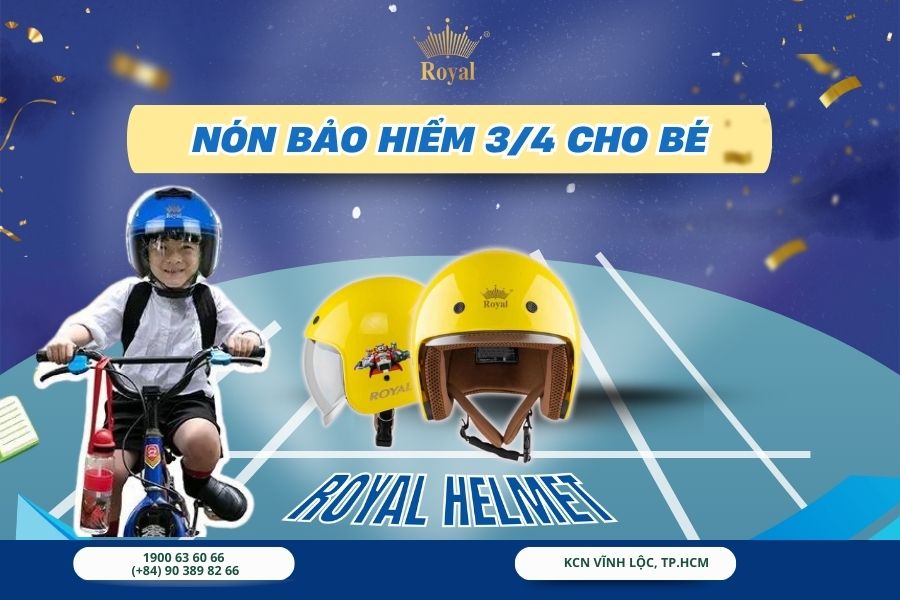 Những mẫu nón bảo hiểm 3/4 an toàn cho trẻ em