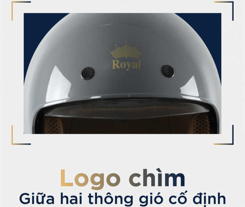 Logo chìm trên mũ bảo hiểm Royal