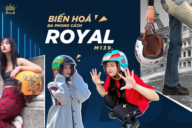 Mũ bảo hiểm Royal M139 kính âm hiện đại trải nghiệm nâng cao