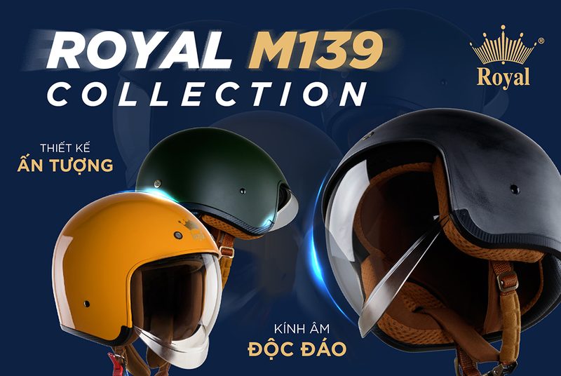 Mũ bảo hiểm kính âm Royal M139 hiện đại, năng động