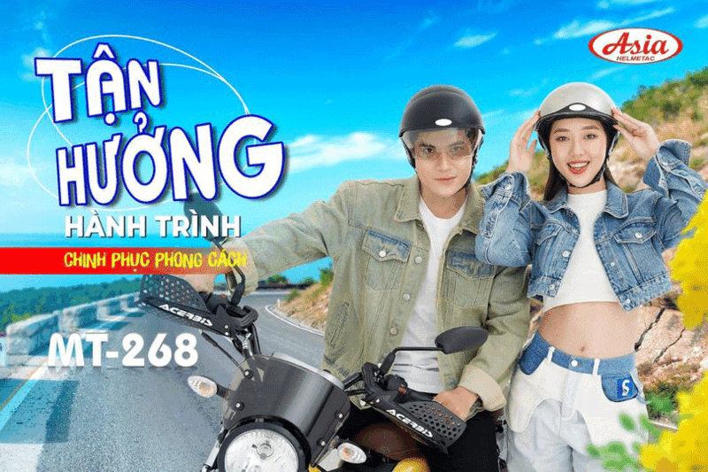 Asia Helmet đơn giản, tiện dụng phù hợp mọi lứa tuổi