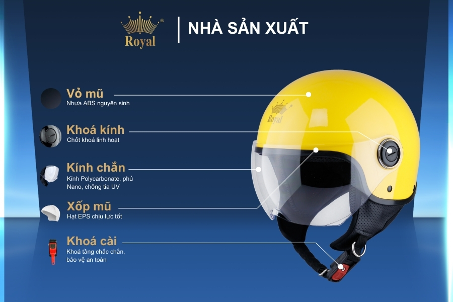 Cấu tạo chi tiết Royal M125K vàng bóng