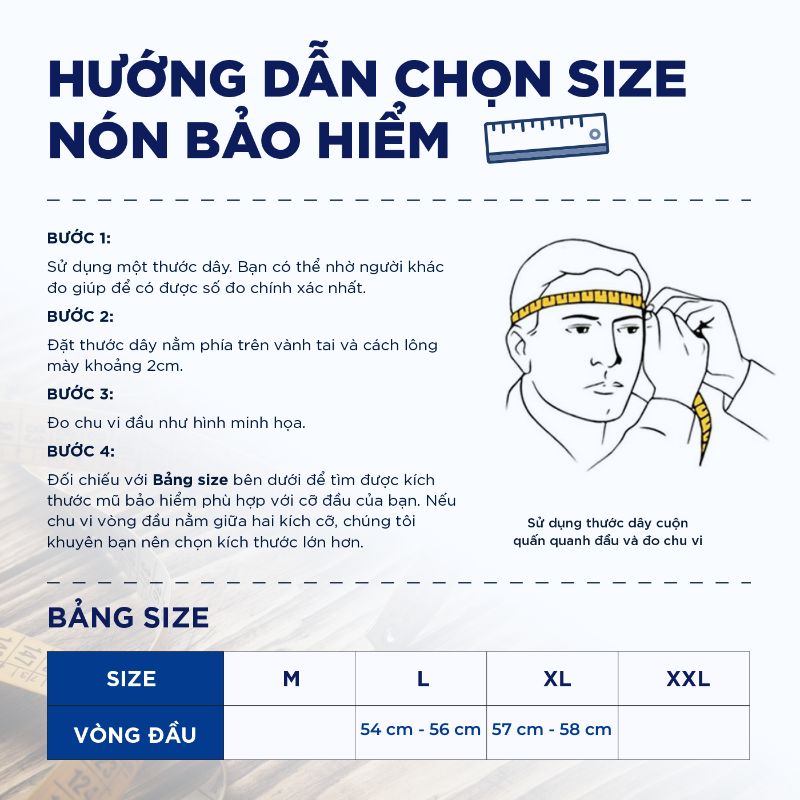 Bảng size và hướng dẫn đo size nón Royal 134C