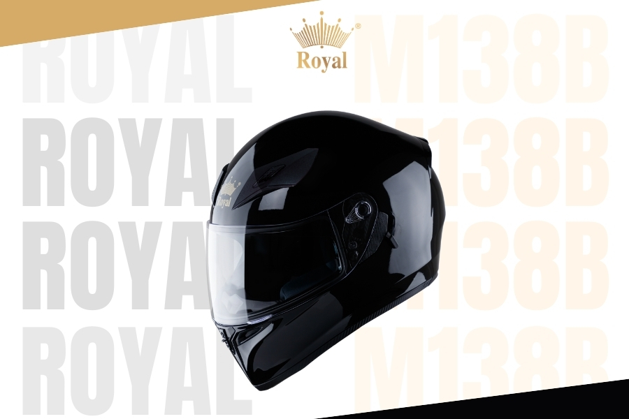 Mũ bảo hiểm fullface Royal M138B đen bóng sở hữu thiết kế thông minh, mang đến sự thoải mái cho người sử dụng.