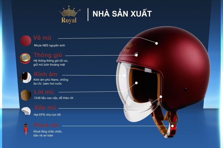 Cấu tạo chi tiết mã Royal M139 đỏ đô mờ