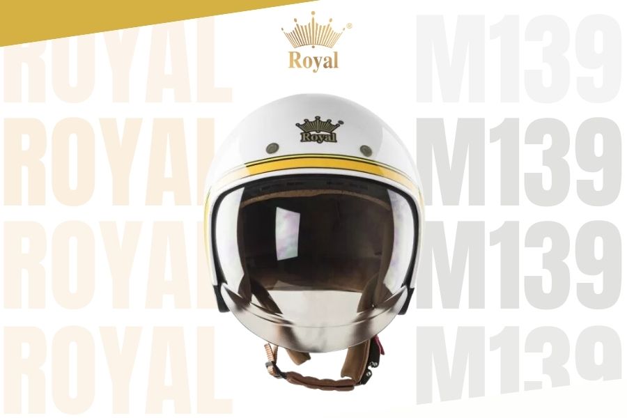 Nón Royal M139 tem V10 trắng có thiết kế đơn giản với tông màu trắng giúp người đội dễ dàng phối với nhiều phong cách khác nhau.