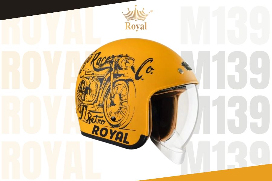 Nón bảo hiểm Royal M139 tem V7 mờ sở hữu thiết kế độc đáo và tem dán nổi bật, giúp người đội thể hiện được phong cách riêng