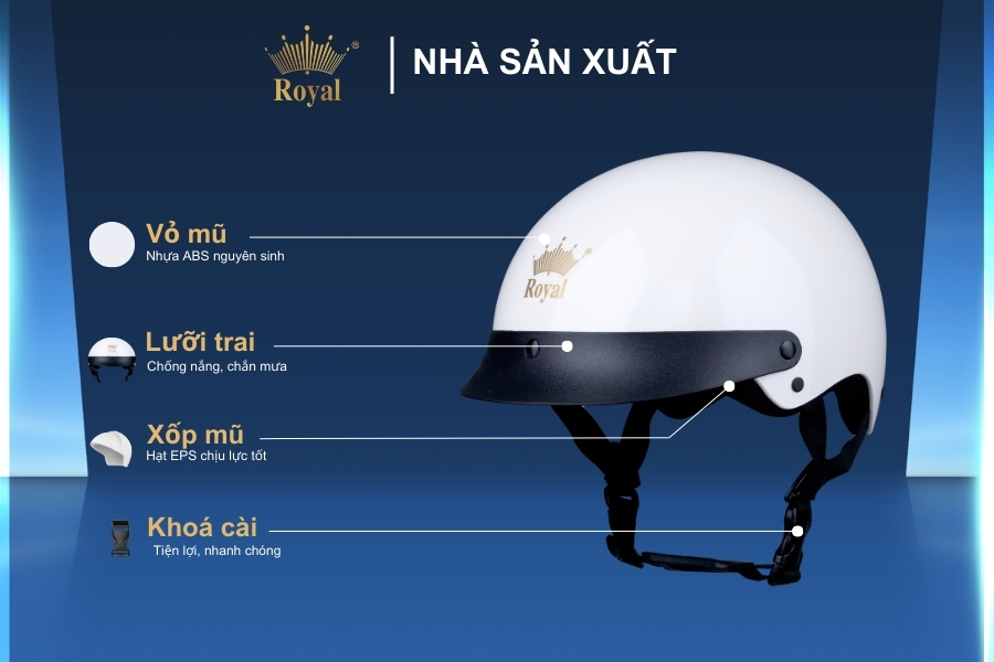 Cấu tạo chi tiết Royal M162 trắng bóng