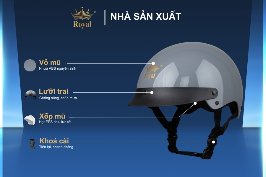 Cấu tạo chi tiết Royal M162 xám xi măng