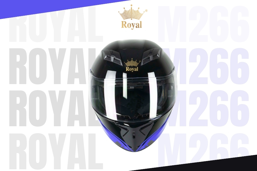 Royal M266 tem V1 biển bóng sở hữu thiết kế tem với màu sắc nổi bật, mũ bảo hiểm fullface mang đến khả năng bảo vệ tối ưu cho người đội.