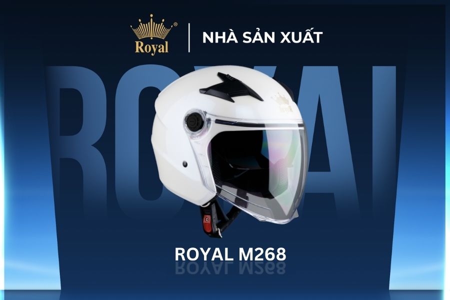 Nón Royal M268 trắng bóng là sản phẩm mũ bảo hiểm 3/4 có thiết kế độc đáo, nón có 2 kính giúp bảo vệ tối đa cho người đội.