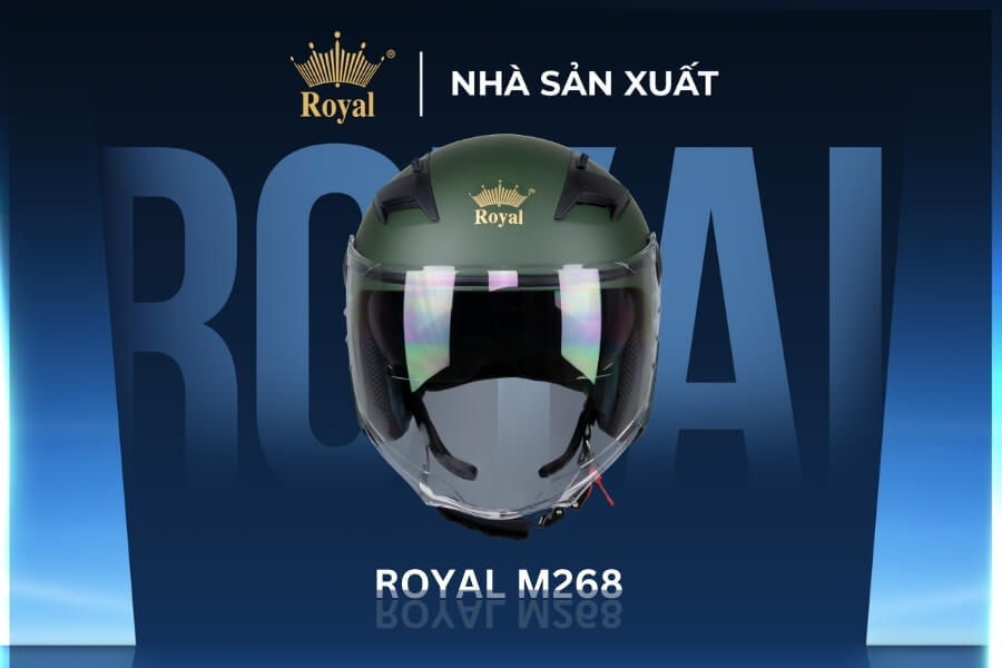 Royal M268 xanh lính là sản phẩm mũ bảo hiểm 3/4 chất lượng, là lựa chọn hoàn hảo cho những ai đang muốn mua nón đẹp, sang trọng.