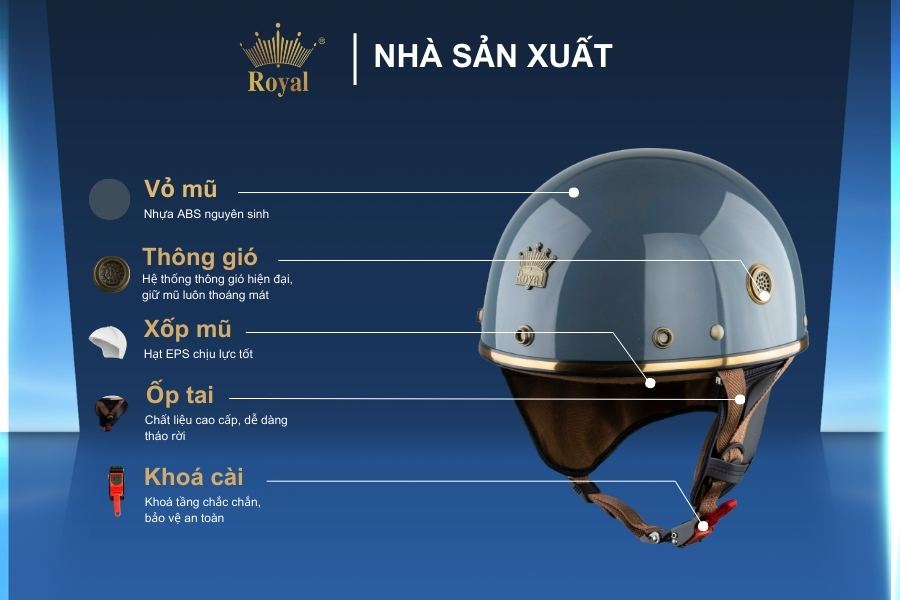 Cấu tạo chi tiết Royal M379 xám xi măng