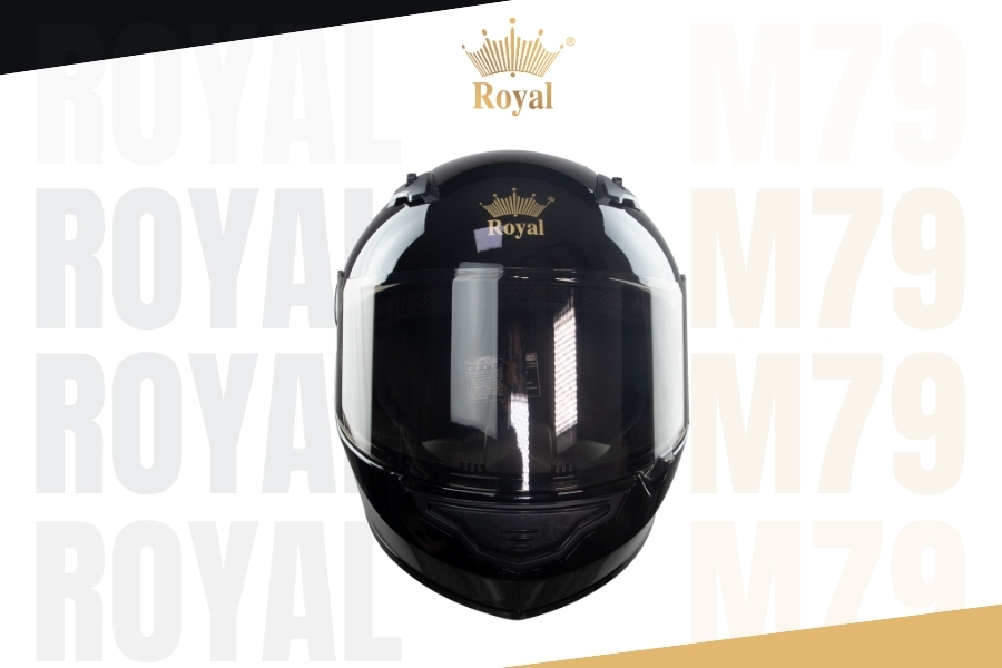 Royal M79 có thiết kế mũ fullface mang đến khả năng bảo vệ tối đa, nón có màu đen bóng phù hợp cho cả nam lẫn nữ.