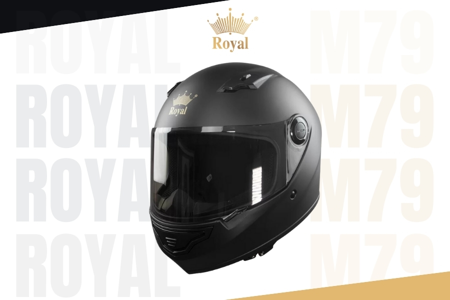 Royal M79 đen mờ với màu đen sơn nhám mang đến sự sang trọng, thiết kế mũ bảo hiểm fullface bảo vệ an toàn cho người đội trong mọi tình huống.