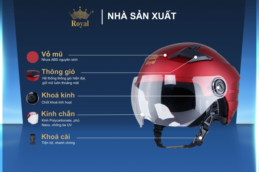 Cấu tạo chi tiết Royal M152K đỏ đô mờ