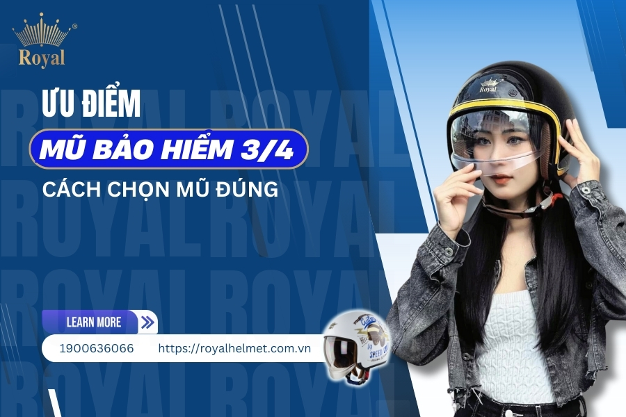 Ưu điểm mũ bảo hiểm 3/4