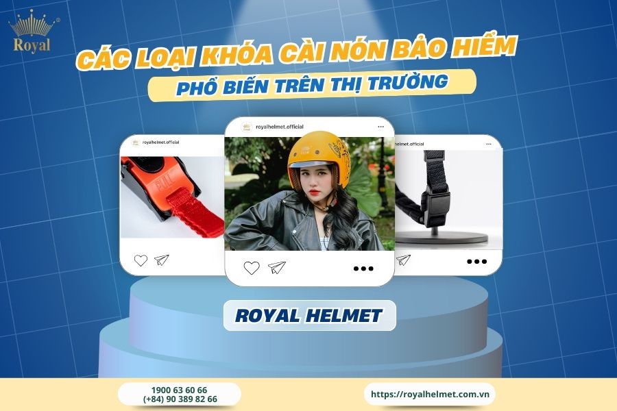 Các loại khóa cài nón bảo hiểm phổ biến trên thị trường