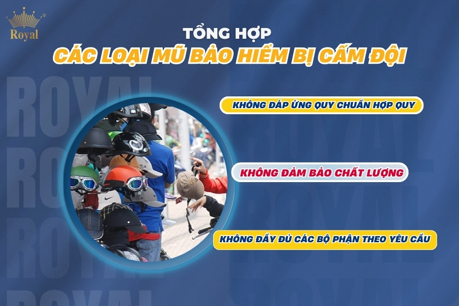 Tổng hợp các loại mũ bảo hiểm bị cấm đội