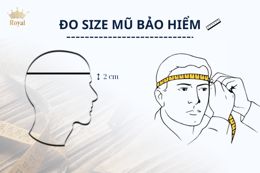 Cách đo size đầu mũ bảo hiểm 3/4 