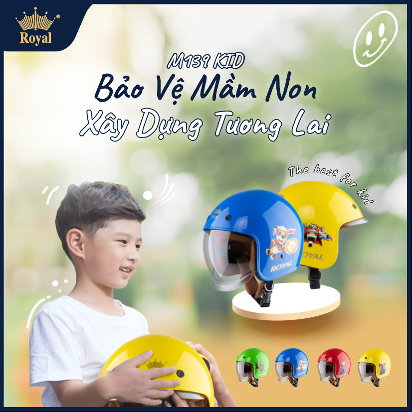 Mũ bảo hiểm Royal cùng con đi tới tương lai