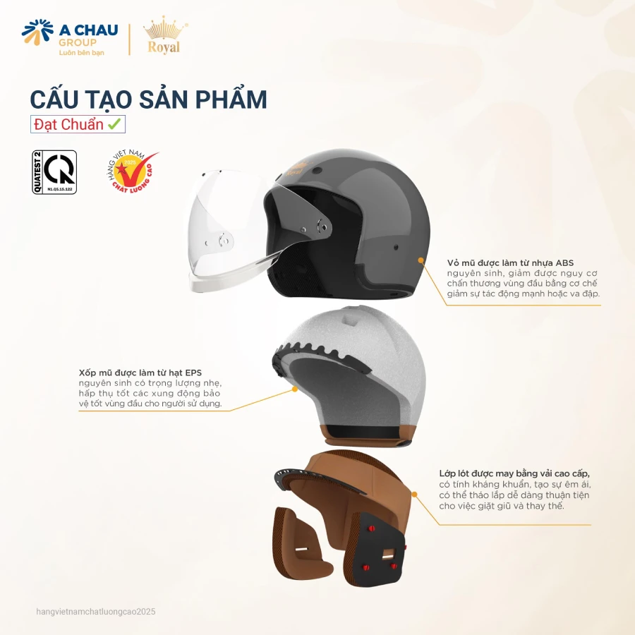 Cấu tạo nón bảo hiểm an toàn 