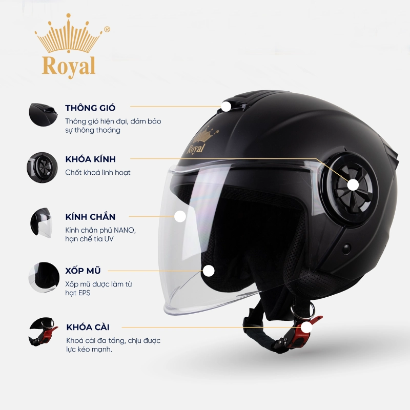 Nón bảo hiểm nữ cao cấp Royal M787