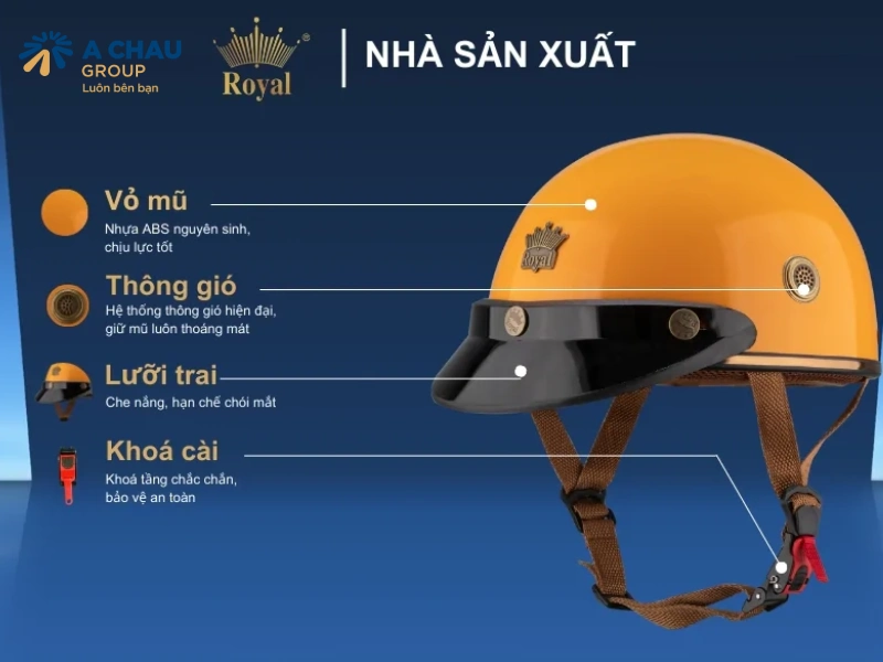 Mũ bảo hiểm 1/2 nữ Royal M379A