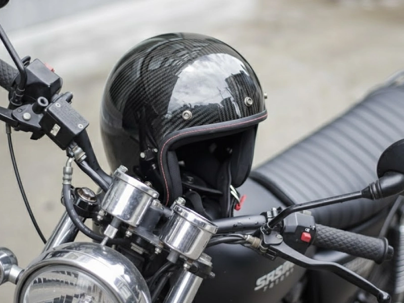 Nón bảo hiểm 3/4 carbon được thiết kế đẹp mắt