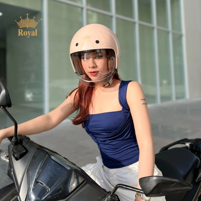 Nón 3 4 kính âm thời trang