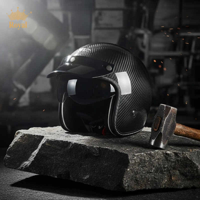 Nón 3/4 Carbon cứng độ bền lâu