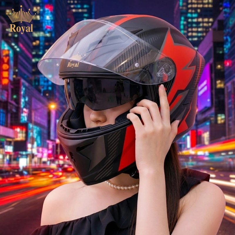 Mũ bảo hiểm trùm đầu nữ M266 2 kính tối ưu an toàn