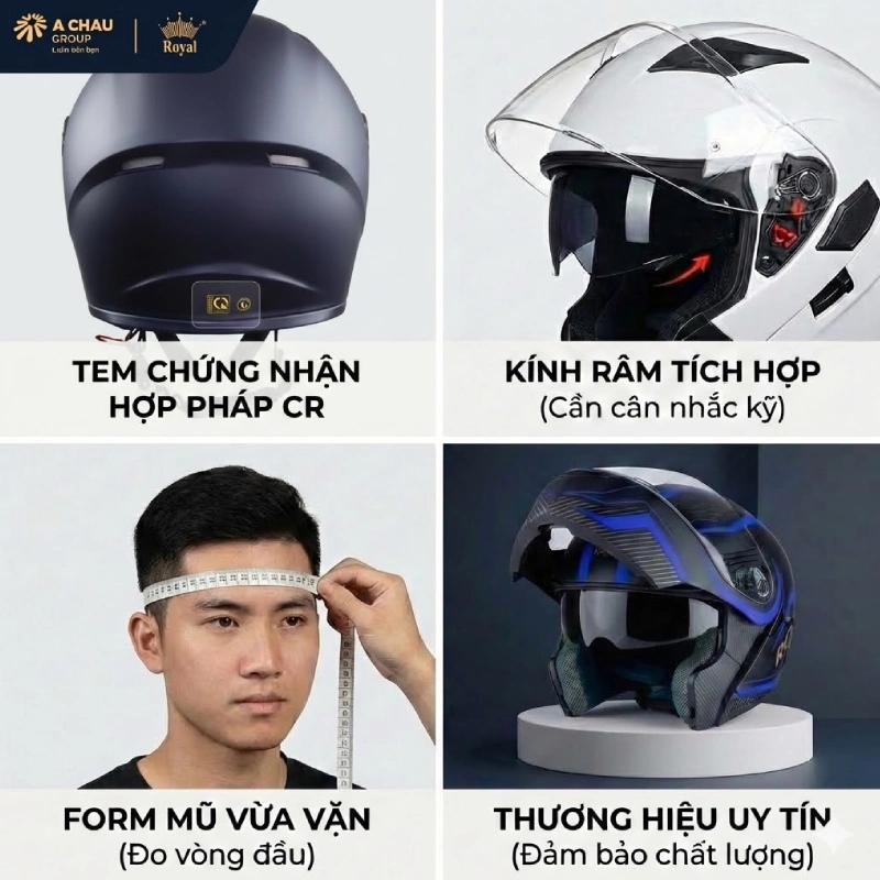 Cách chọn mũ bảo hiểm có kính râm phù hợp