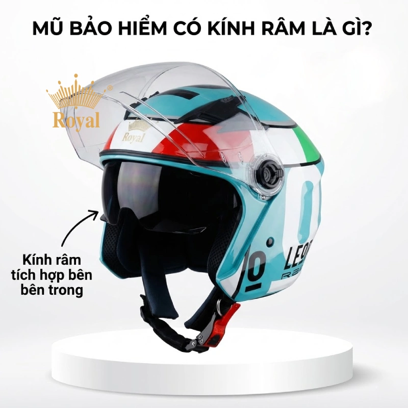 Mũ bảo hiểm có kính râm là gì