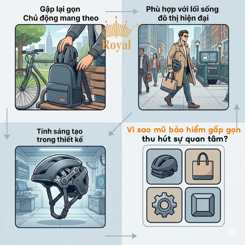 Vì sao mũ bảo hiểm gấp gọn thu hút sự quan tâm?