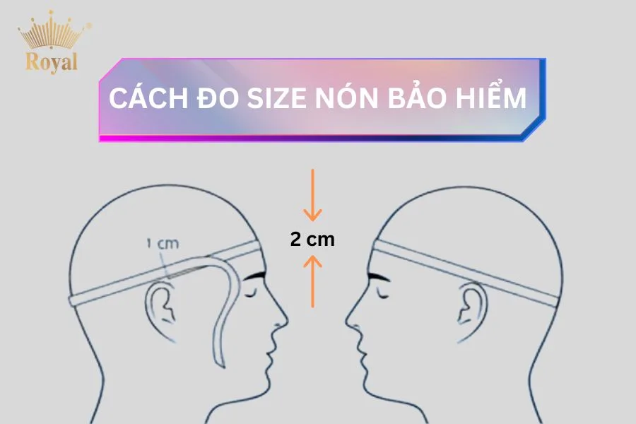 Cách đo size mũ bảo hiểm 3/4 
