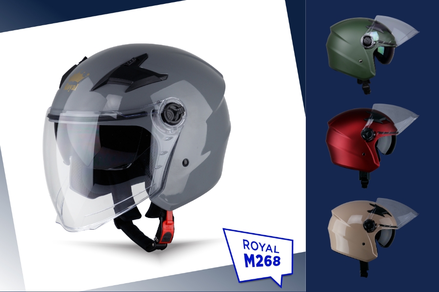 Mũ bảo hiểm 2 kính Royal M268 hiện đại, đa năng