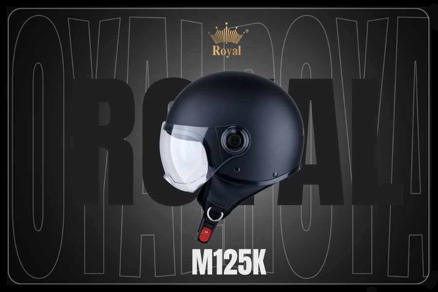 Royal M125K với thiết kế nón 3/4 có kính chắn gió tiện dụng