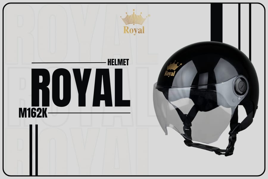Royal M162K là sản phẩm mũ bảo hiểm 1/2 đầu được trang bị kính chắn gió tiện dụng