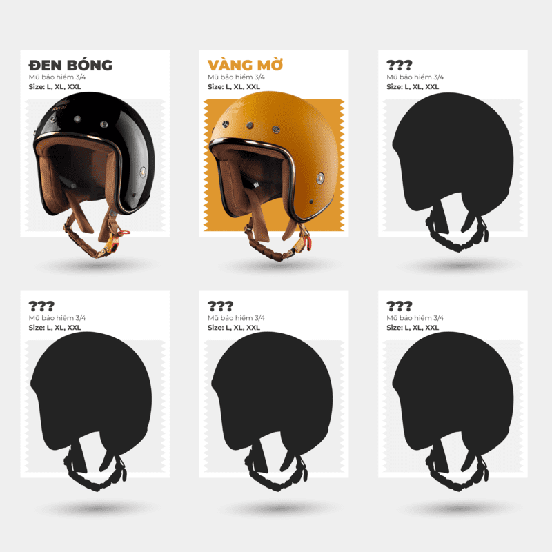 Bảng màu mũ bảo hiểm OL20 nhà Royal