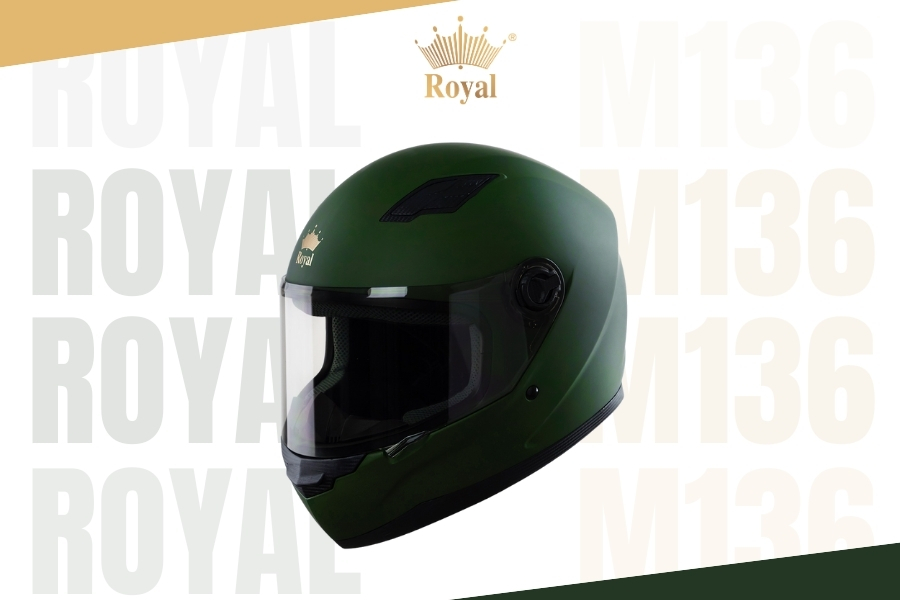 Royal M136 xanh rêu là lựa chọn cho những ai đang muốn mua mũ bảo hiểm fullface có màu sắc và thiết kế phong cách.
