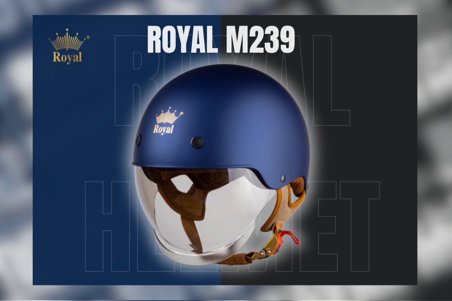 Mũ bảo hiểm M239 xanh mực mờ kính âm độc đáo, mang lại mang mắn cho người mệnh Thuỷ