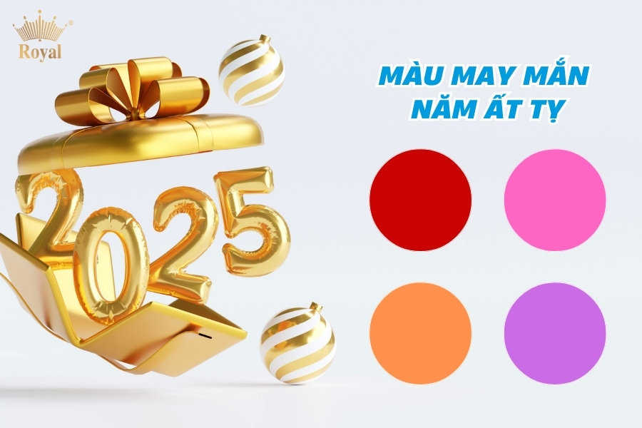 Màu sắc may mắn cho năm 2025 gồm các màu thuộc hành Hỏa như đỏ, hồng, cam và tím