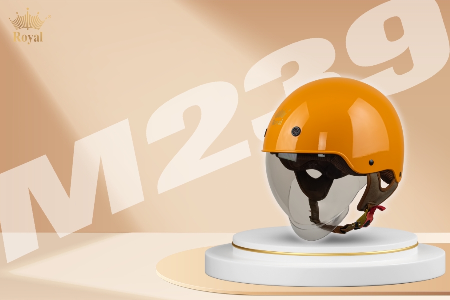 Mũ nửa đầu màu vàng bóng phù hợp khi di chuyển nội thành