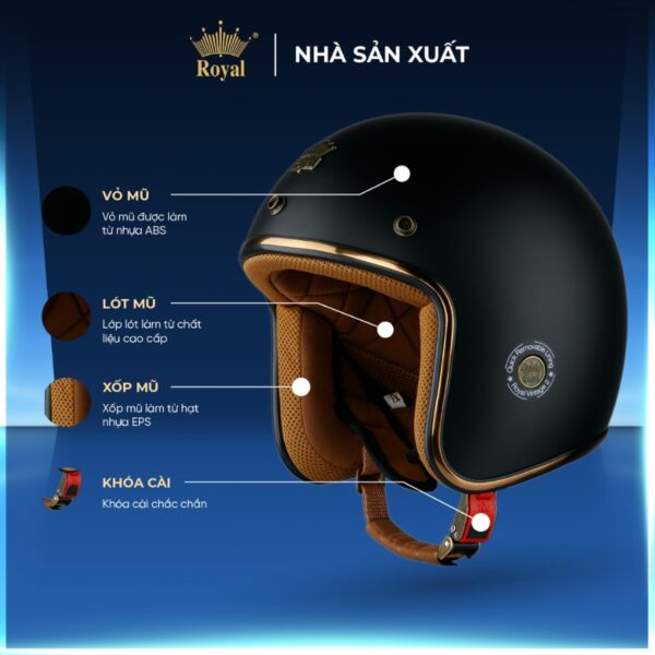 Cấu tạo mũ bảo hiểm Royal M20C