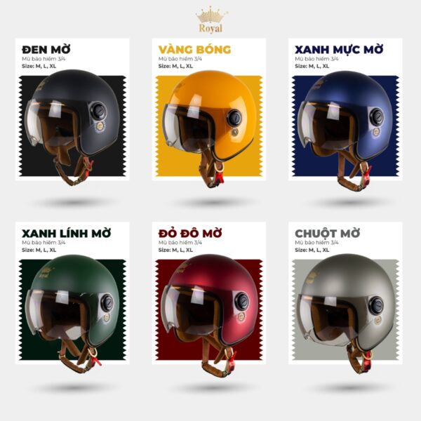 Mũ bảo hiểm 3 4 có kính nam M20k