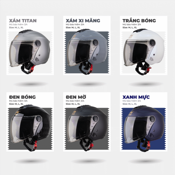 Các màu sắc mũ bảo hiểm Royal M777K