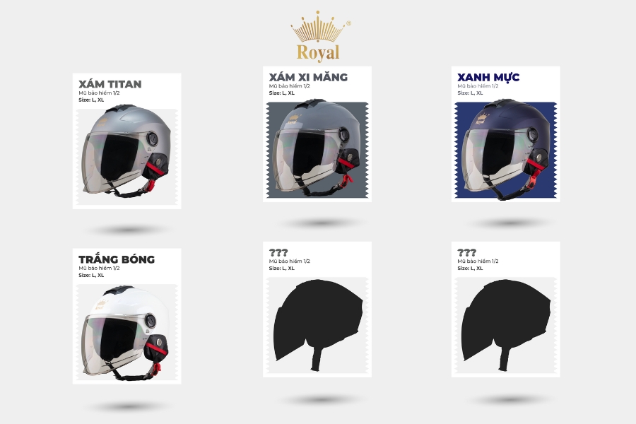 Bộ sưu tập màu mũ bảo hiểm Royal M778