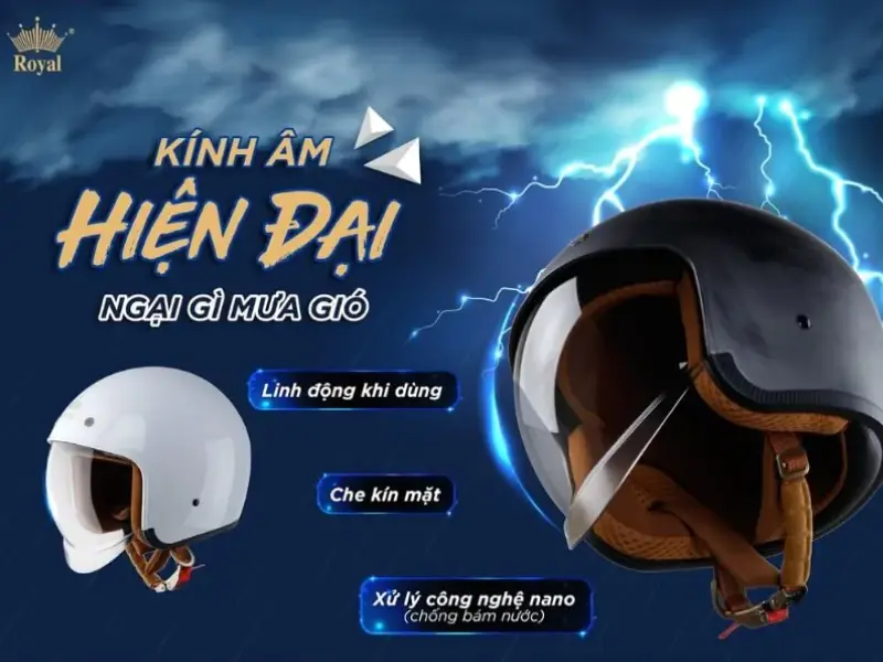 Đội mũ bảo hiểm khi đi xe máy giúp chống bụi, chống gió, chống nước khi trời mưa