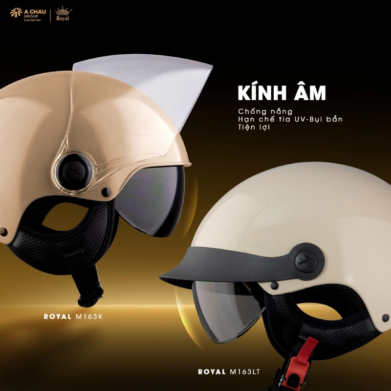Mua mũ bảo hiểm nửa đầu có kính chắn gió sẽ bảo vệ toàn diện